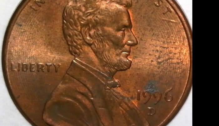 1996-D-Lincoln-Memorial-Cent-With-Concentric-Lathe-Lines-Found-CRH!